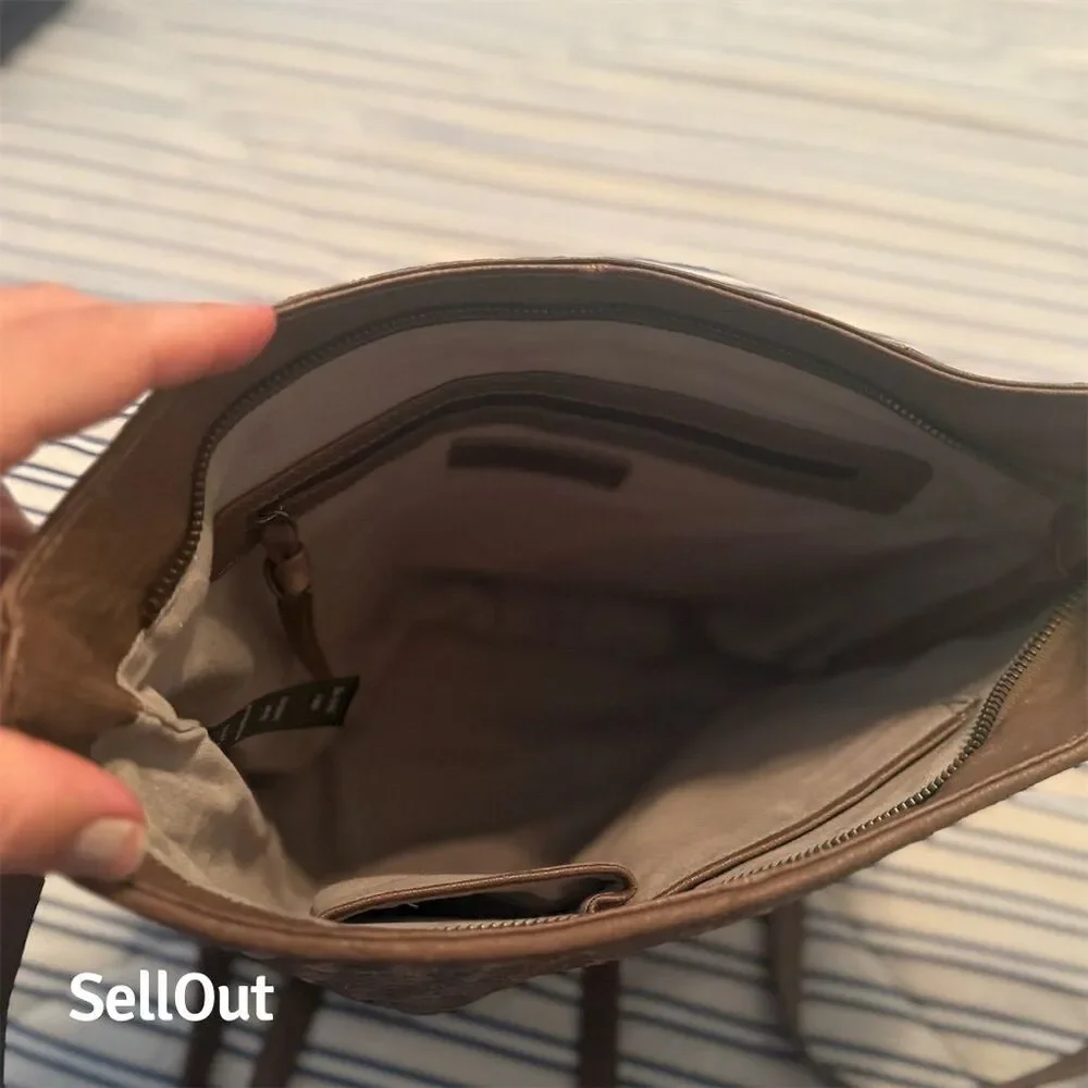 Day & Mood Greta Brown Woven Leather Crossbody Backpack Bag for Women - Picture 4 of 6